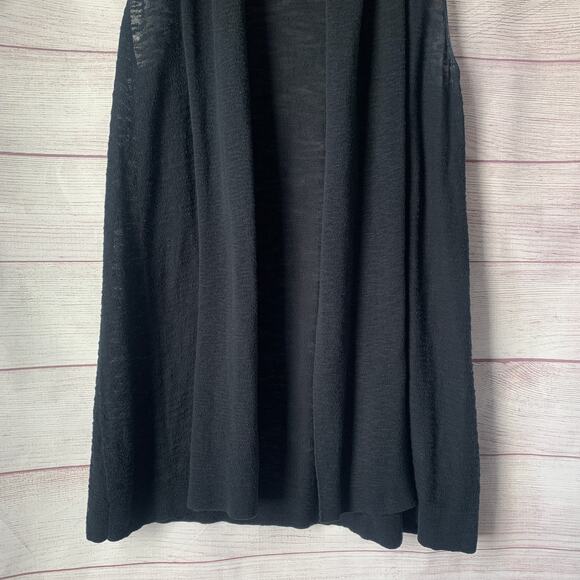 Mossimo Long Black Cardigan Sleeveless Vest Duster Slightly Sheer Size XS - Picture 3 of 12